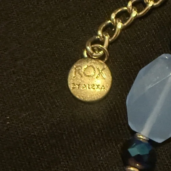 ROX By Alexa Chunky Blue Gemstone Statement Necklace - Picture 5 of 6